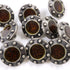Buttons (Set of 10) - Pewter Studs | Metal | 11mm | Deep Amber